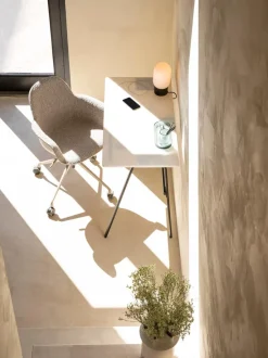 Silla de escritorio en tejido bouclé Albert, regulable en altura
