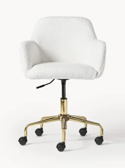 Silla de escritorio en tejido bouclé Lucie