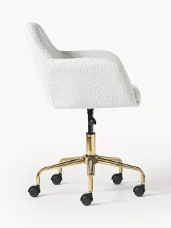 Silla de escritorio en tejido bouclé Lucie