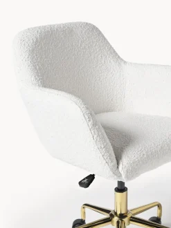 Silla de escritorio en tejido bouclé Lucie