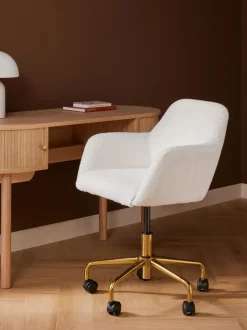 Silla de escritorio en tejido bouclé Lucie