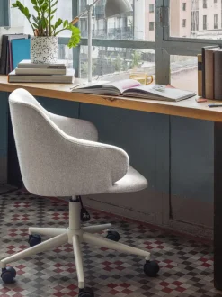 Silla de escritorio tapizada regulable en altura Einara
