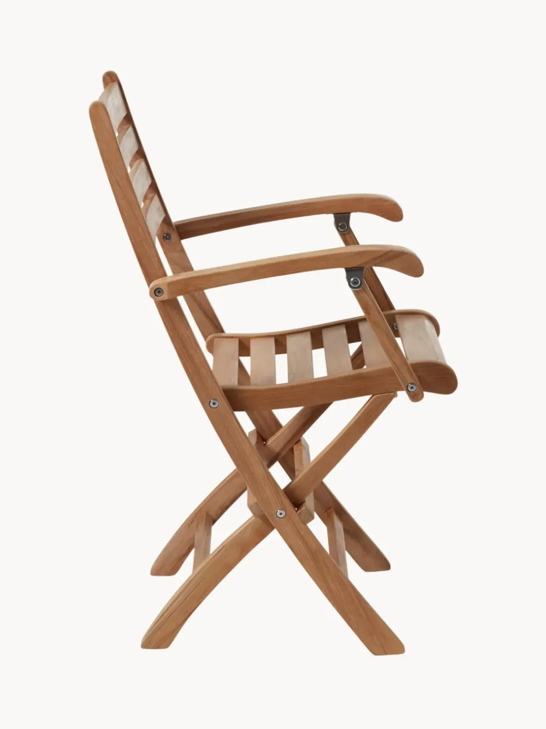 Silla de jardín de brazos de teca York, plegable