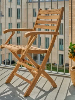 Silla de jardín de brazos de teca York, plegable
