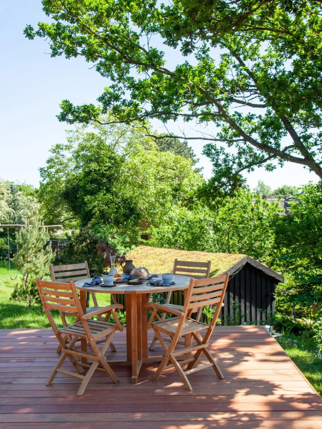 Silla de jardín de brazos de teca York, plegable