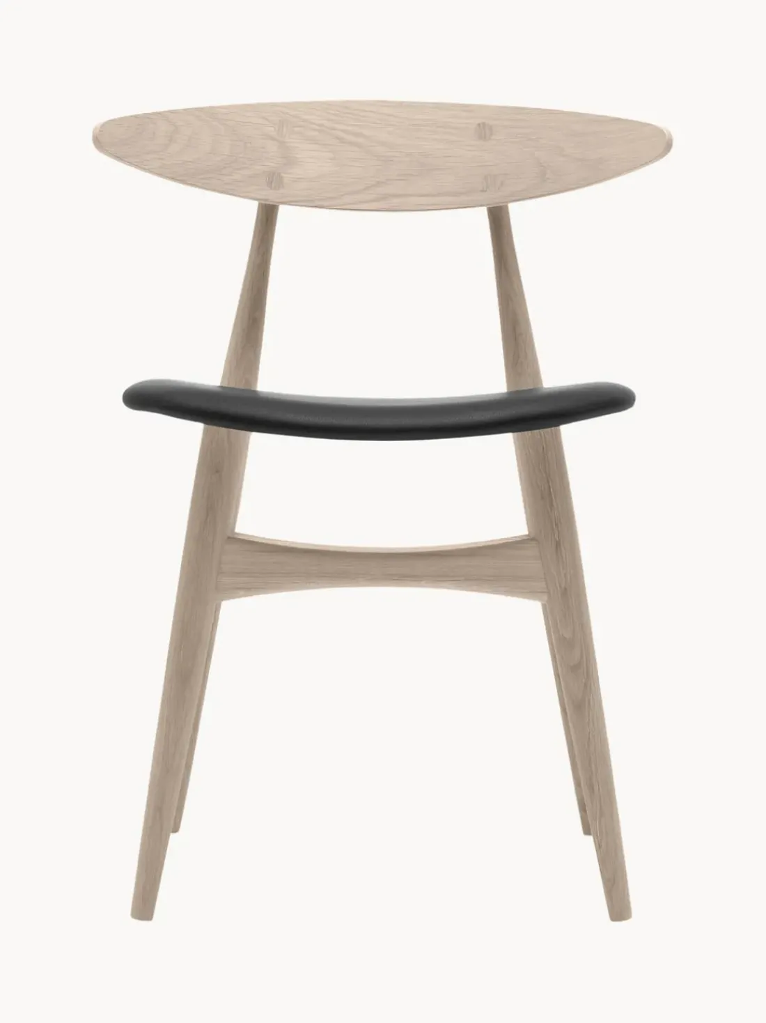Silla de madera con asiento de cuero CH33P