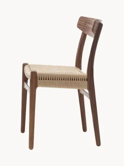 Silla de madera con asiento tejido a mano CH23