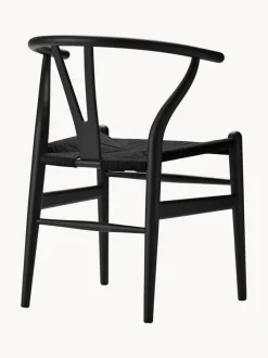 Silla de madera con asiento tejido a mano CH24
