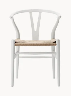 Silla de madera con asiento tejido a mano CH24