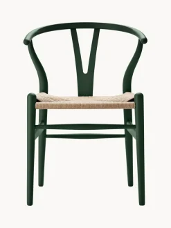 Silla de madera con asiento tejido a mano CH23