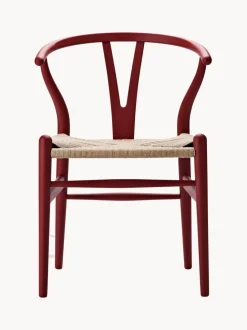Silla de madera con asiento tejido a mano CH24