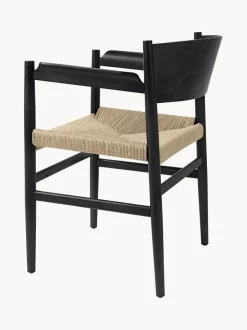 Silla de madera de haya artesanal con asiento tejido Nestor