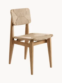 Silla de madera de roble con asiento trenzado C-Chair