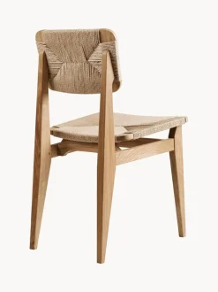 Silla de madera de roble con asiento trenzado C-Chair