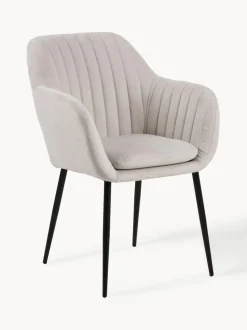 Silla de terciopelo con reposabrazos Emilia
