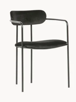 Sillas con reposabrazos de terciopelo Elvy, 2 uds.