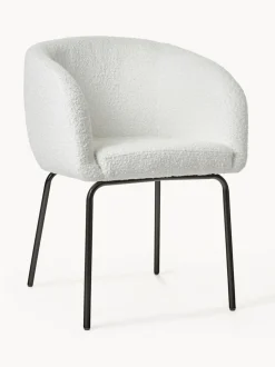 Sillas con reposabrazos en tejido bouclé Alani, 2 uds