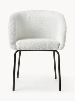 Sillas con reposabrazos en tejido bouclé Alani, 2 uds
