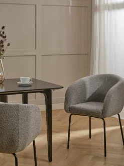 Sillas con reposabrazos en tejido bouclé Alani, 2 uds.