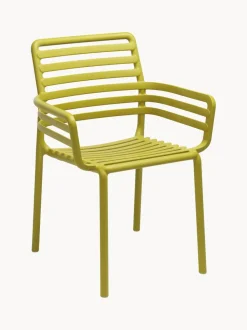 Sillas de jardín apilables con reposabrazos Doga, 2 uds.
