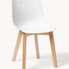 Sillas de plástico con patas de madera Dave, 2 uds.