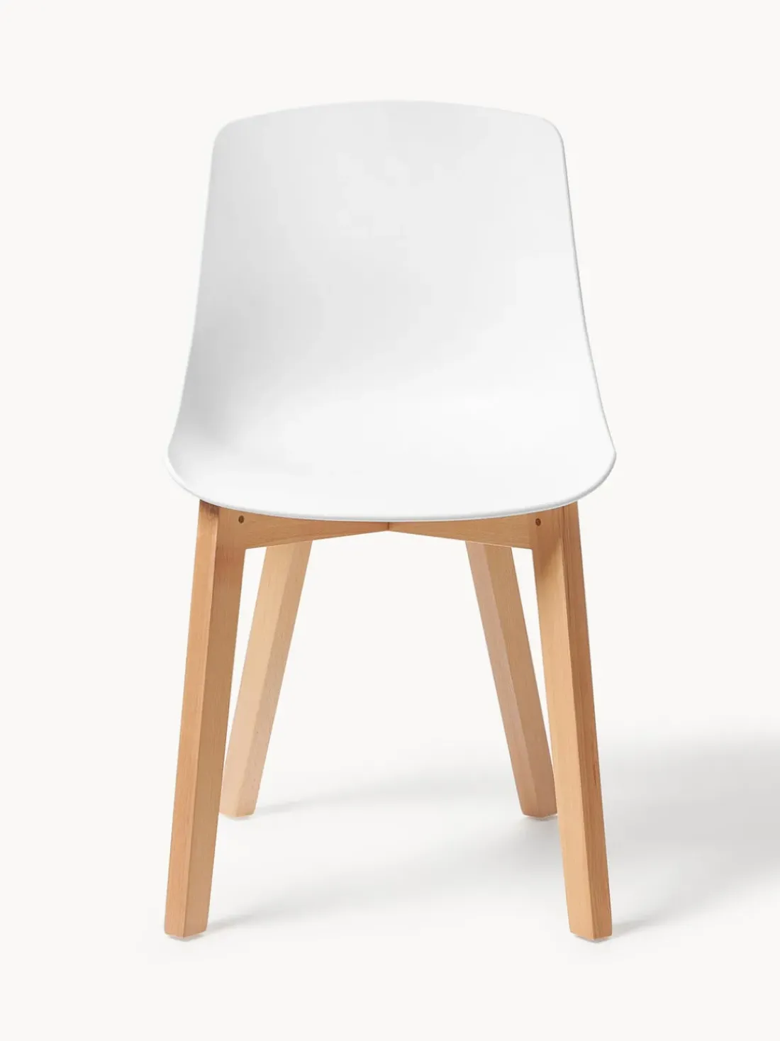 Sillas de plástico con patas de madera Dave, 2 uds.