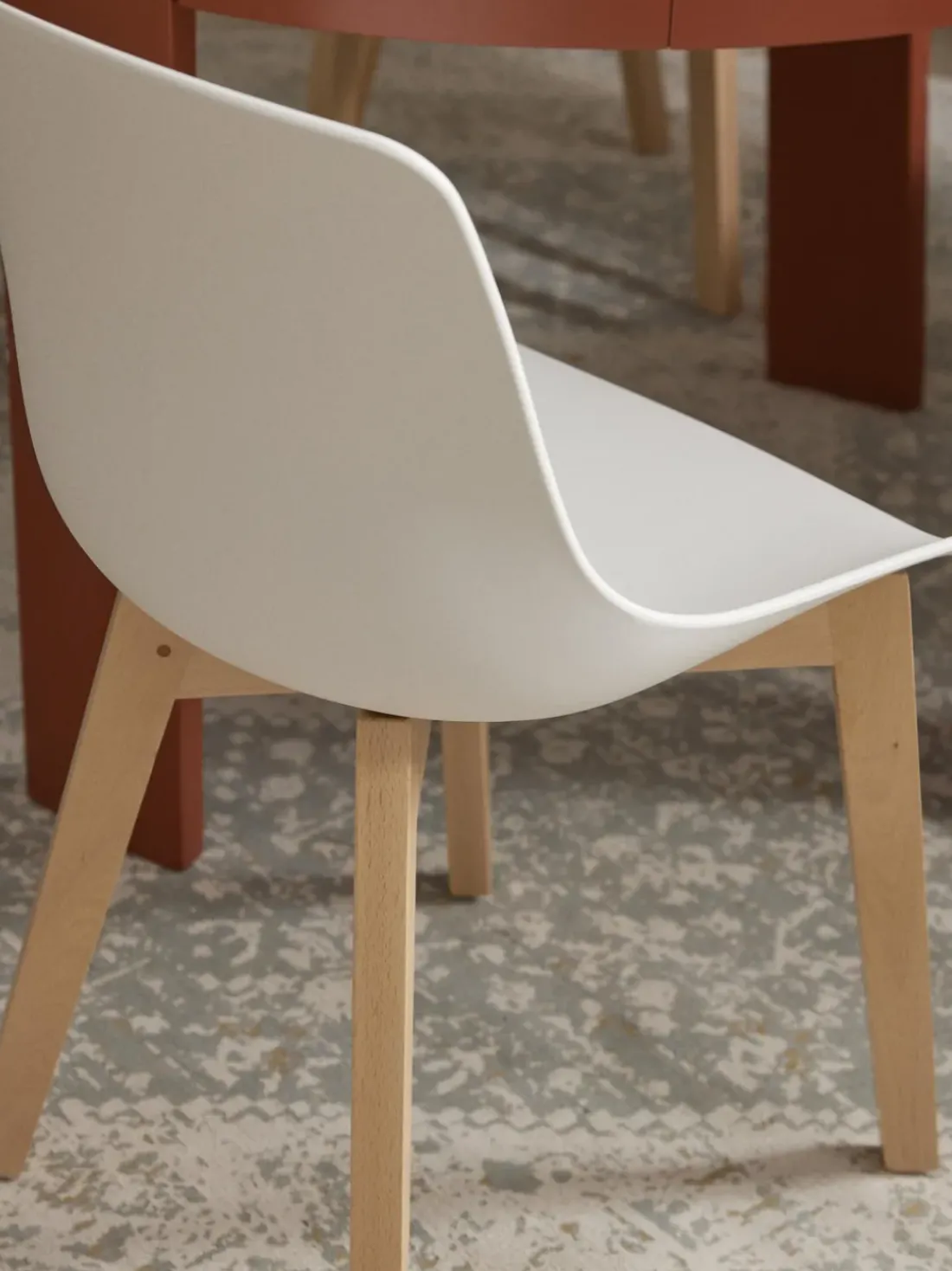 Sillas de plástico con patas de madera Dave, 2 uds.