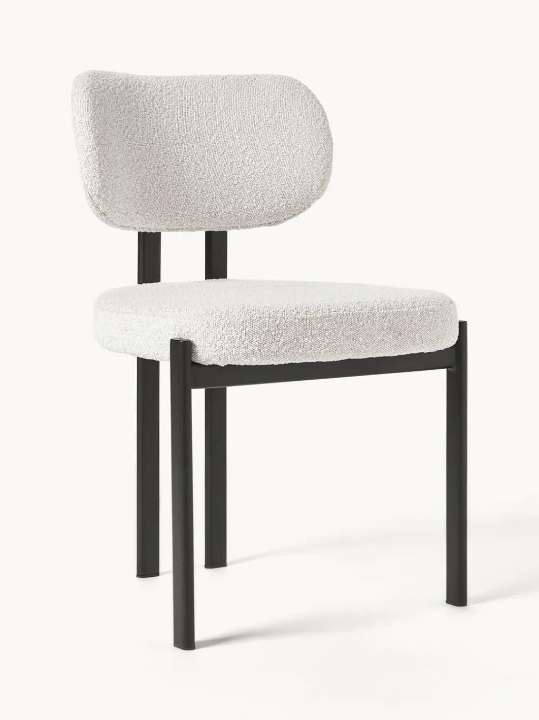 Silla tapizada en tejido bouclé Adrien