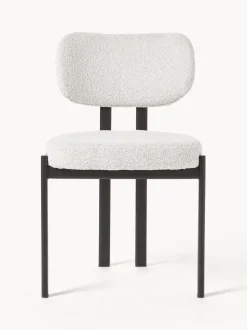 Silla tapizada en tejido bouclé Adrien