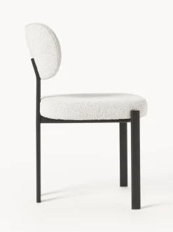Silla tapizada en tejido bouclé Adrien