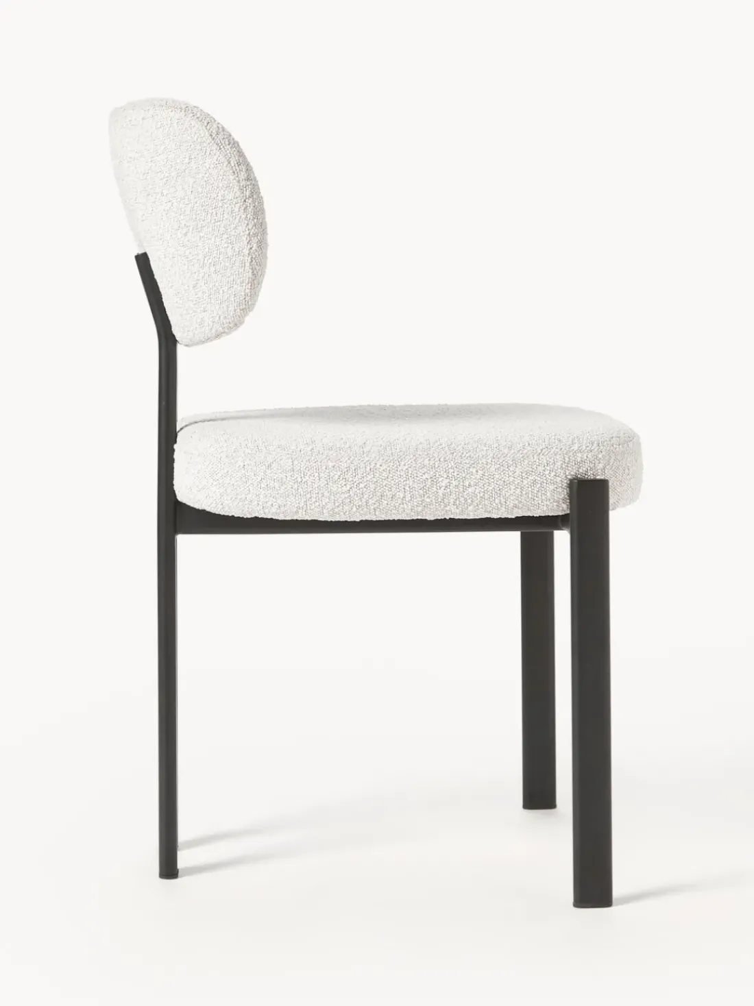 Silla tapizada en tejido bouclé Adrien