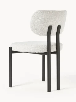 Silla tapizada en tejido bouclé Adrien
