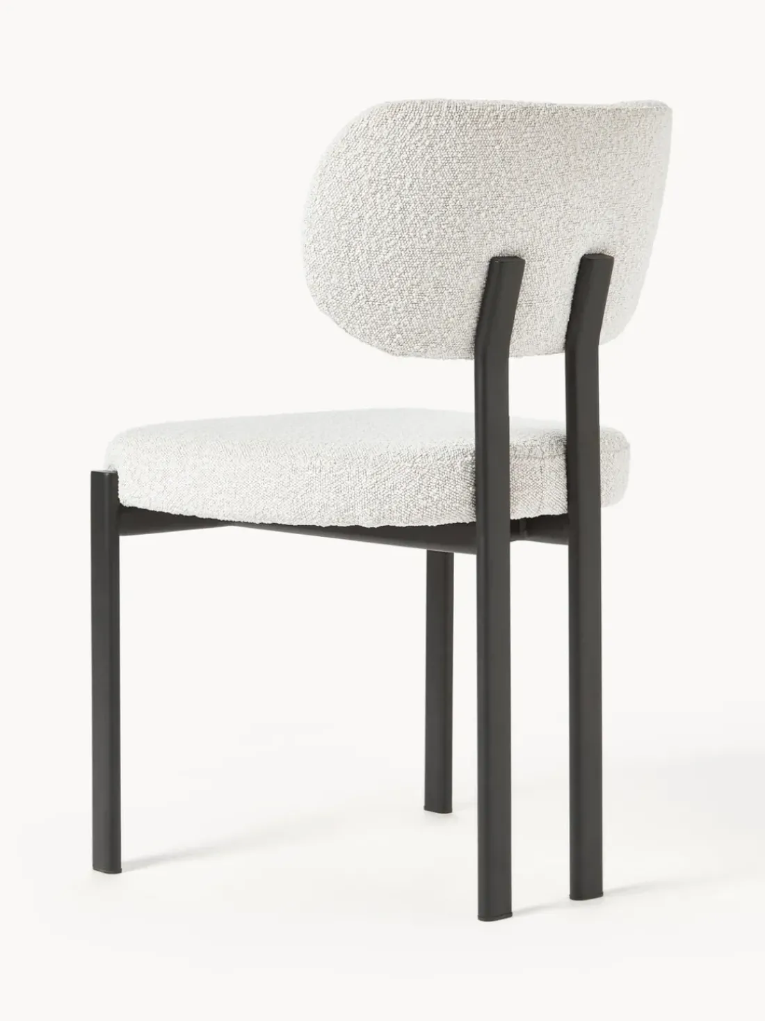 Silla tapizada en tejido bouclé Adrien