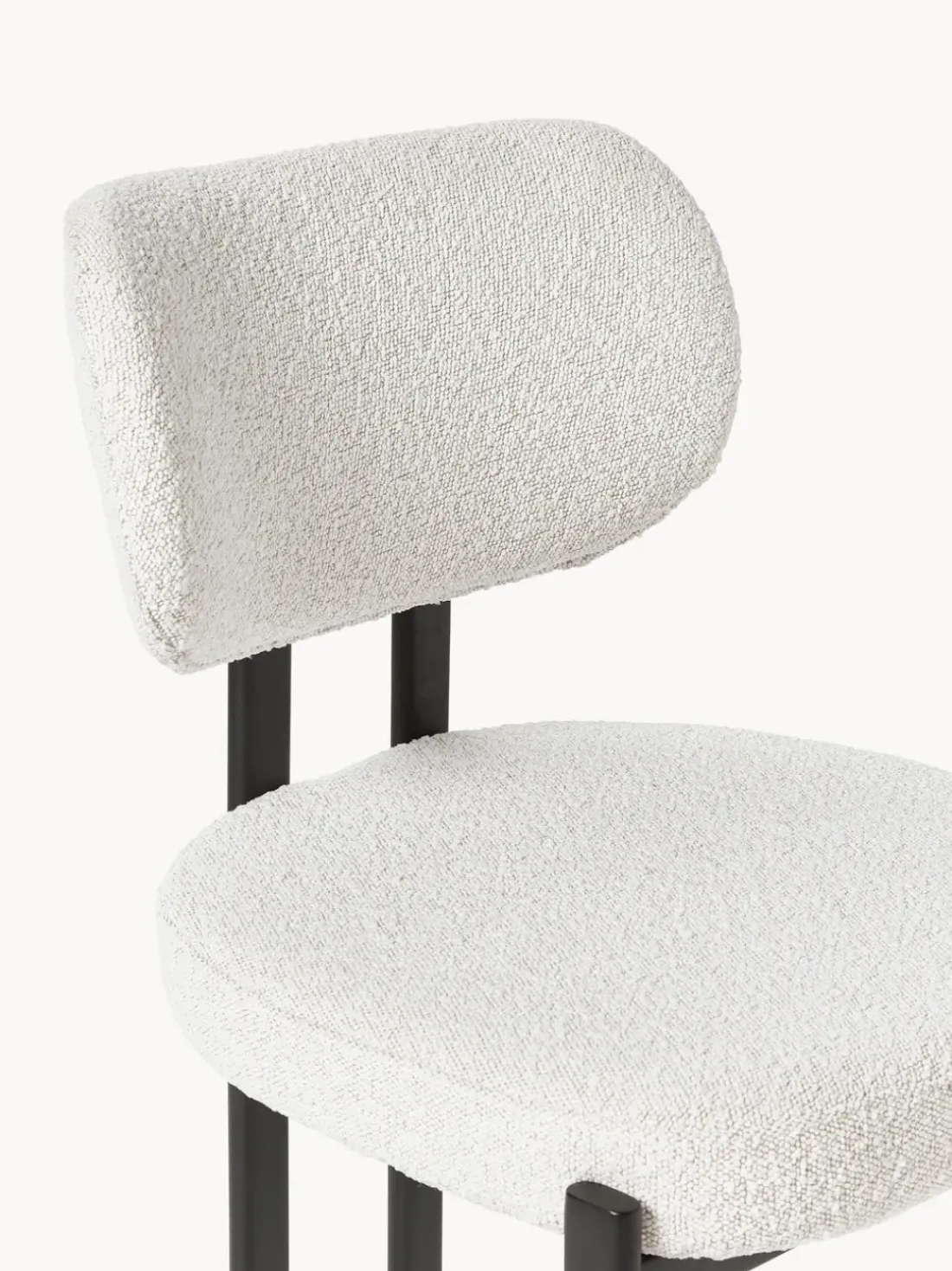 Silla tapizada en tejido bouclé Adrien