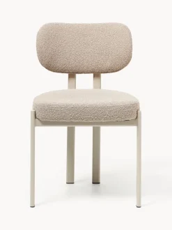 Silla tapizada en tejido bouclé Adrien