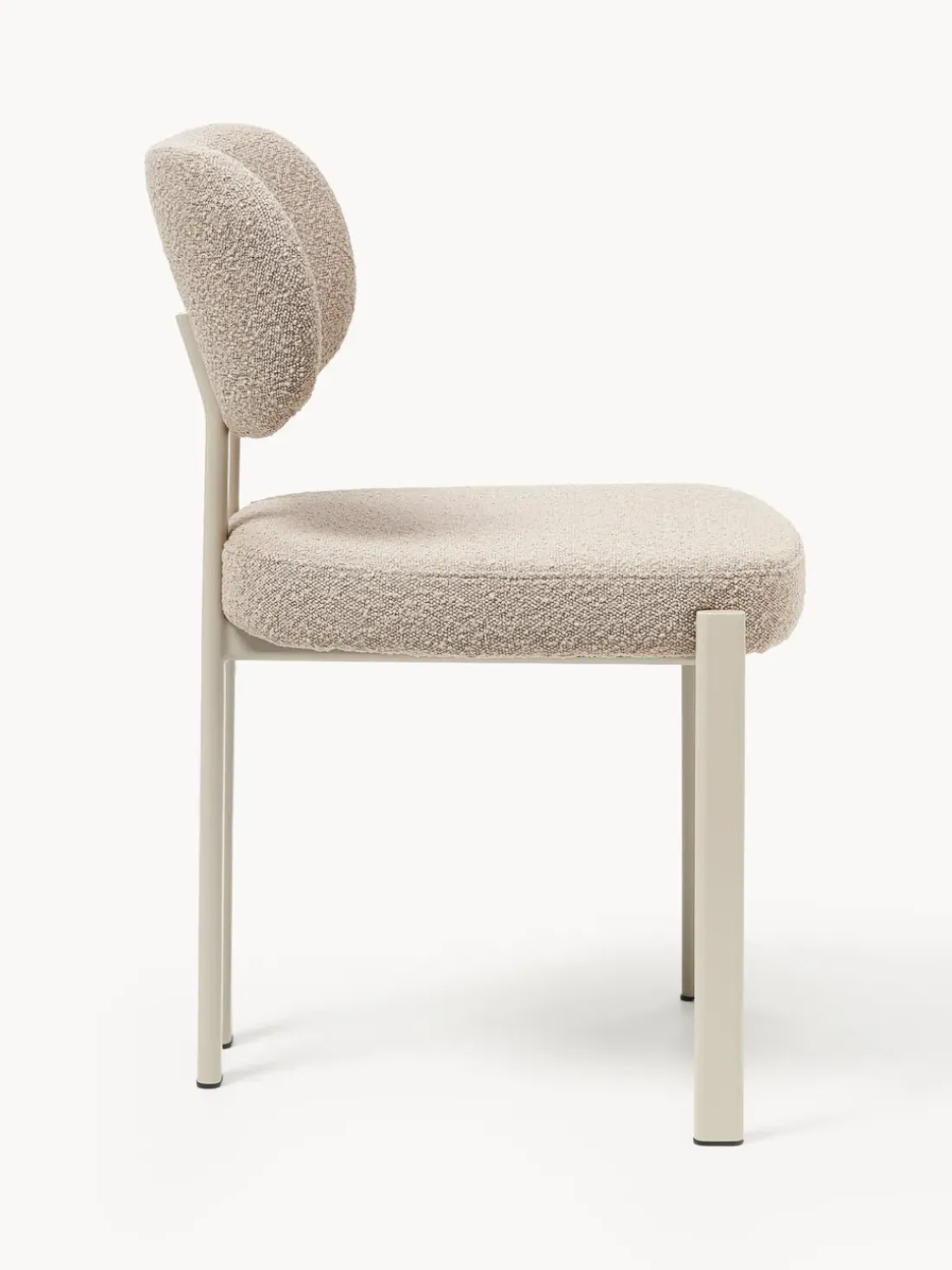 Silla tapizada en tejido bouclé Adrien