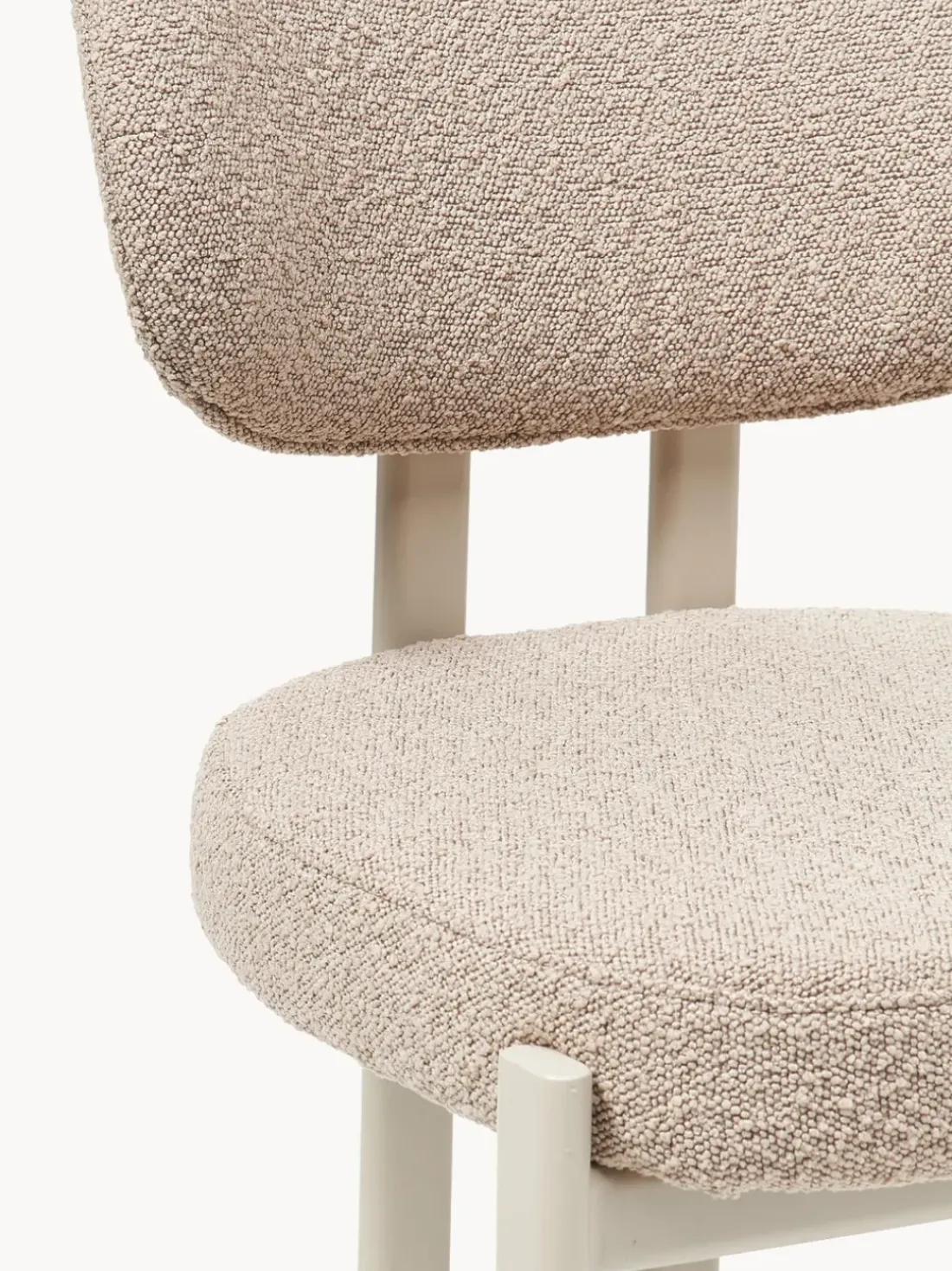 Silla tapizada en tejido bouclé Adrien