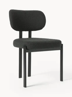 Silla tapizada en tejido bouclé Adrien