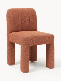 Silla tapizada en tejido bouclé Lukas