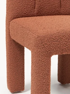 Silla tapizada en tejido bouclé Lukas