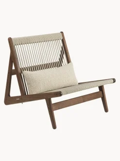 Sillón artesanal de madera de nogal con cojín de asiento MR01 Initial