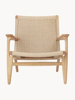 Sillón con asiento y respaldo tejidos a mano CH25