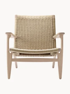 Sillón con asiento y respaldo tejidos a mano CH25