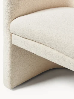 Sillón con reposabrazos en tejido bouclé Mairo