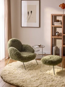 Sillón de cuero sintética con patas de metal Luan