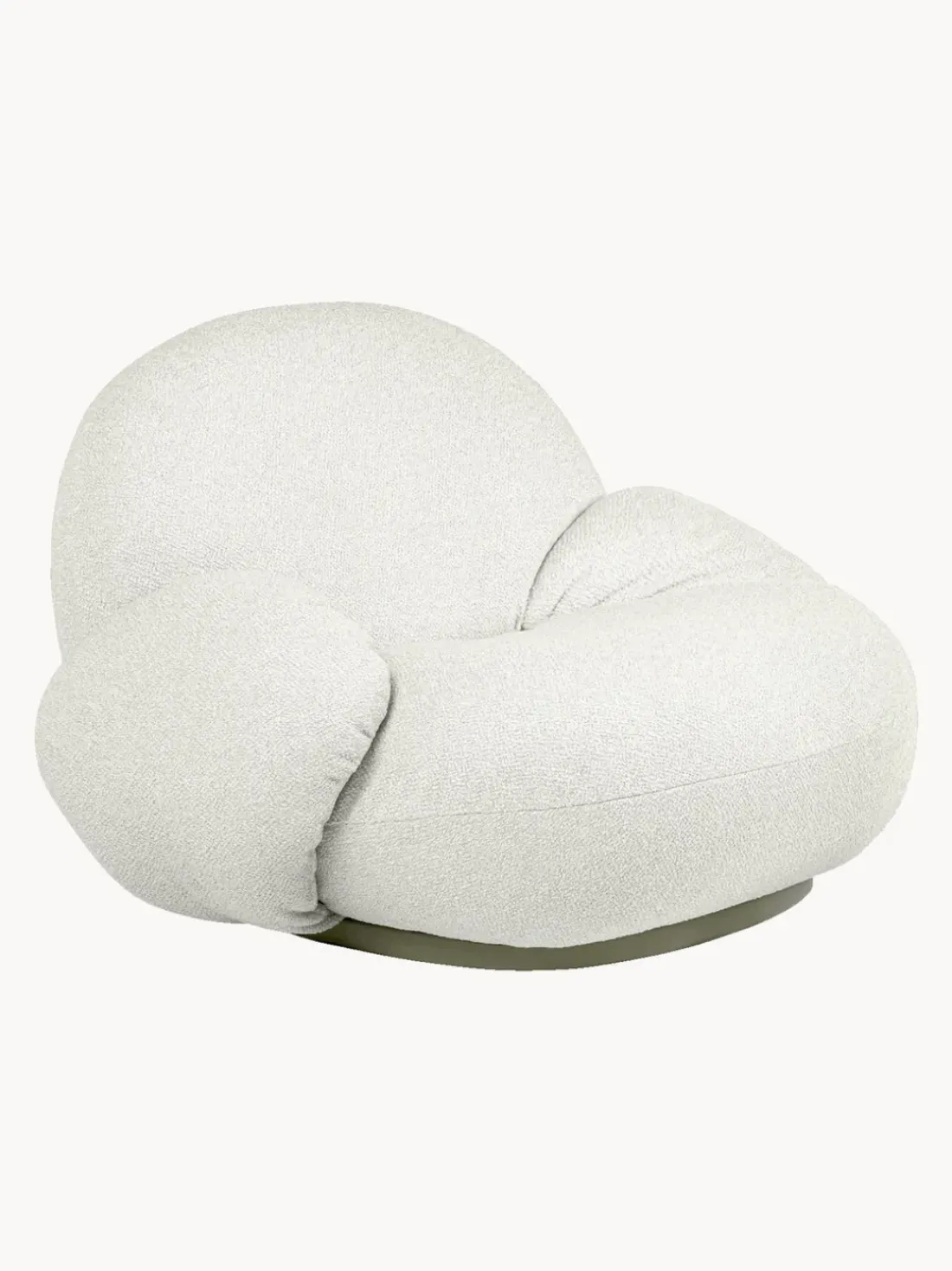 Sillón de jardín giratorio en tejido de bouclé Pacha