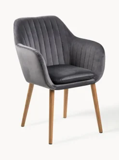 Sillón de terciopelo con patas de madera Emilia