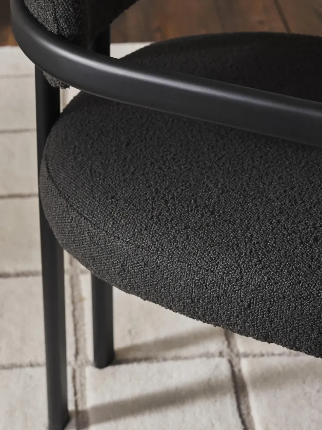 Sillón en tejido bouclé Adrien