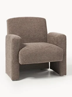 Sillón en tejido bouclé Aven