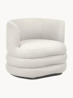 Sillón en tejido bouclé de diseño Solomon